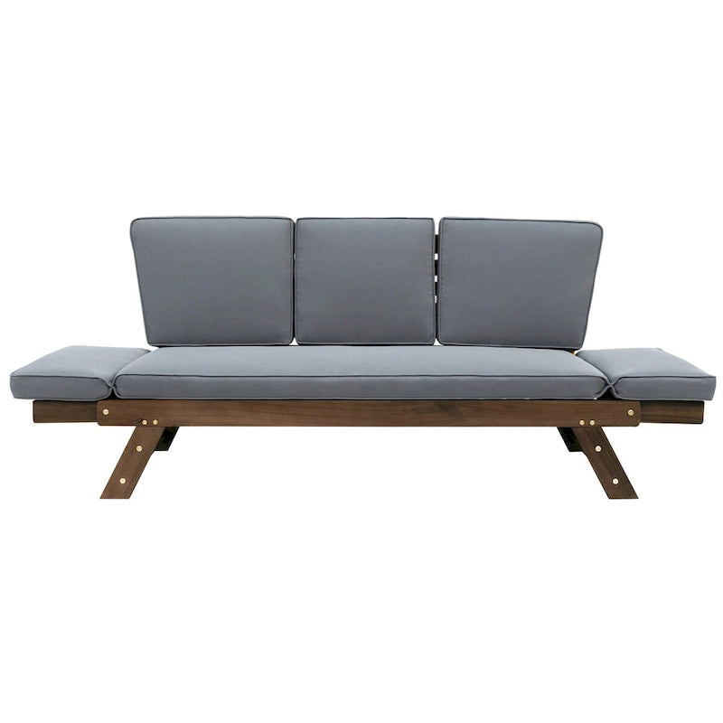 Nestfair Outdoor Adjustable Daybed Sofa Chaise Lounge with Cushions - N/A