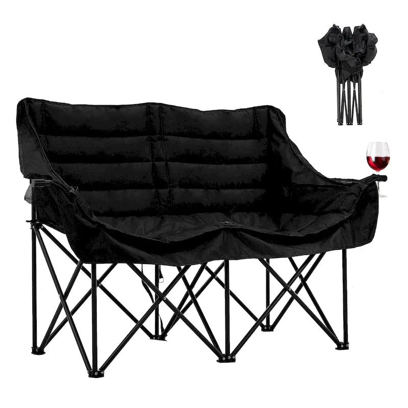 DoCred Oversized 2 Person Folding Fully Padded Camping Chair