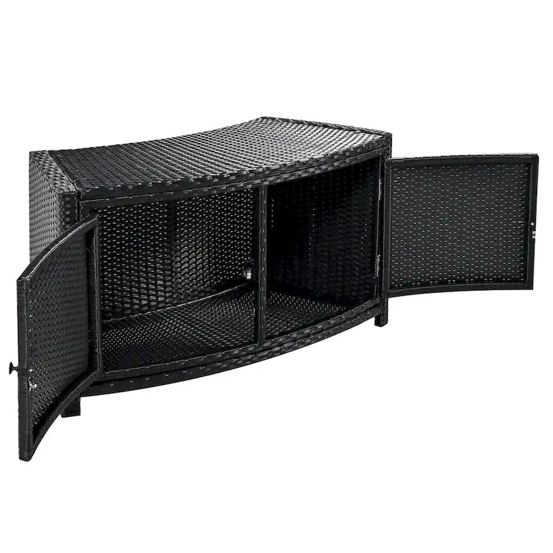 Spa Surround Spa Frame Patio Rattan Sofa Set with Storage Spaces