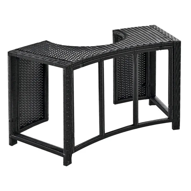 Spa Surround Spa Frame Patio Rattan Sofa Set with Storage Spaces