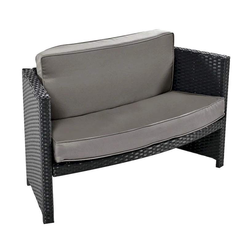 Spa Surround Spa Frame Patio Rattan Sofa Set with Storage Spaces