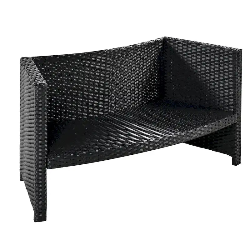 Spa Surround Spa Frame Patio Rattan Sofa Set with Storage Spaces
