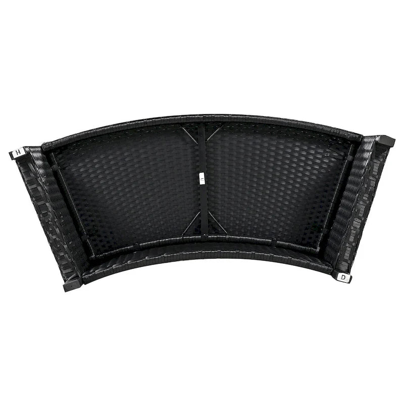 Spa Surround Spa Frame Patio Rattan Sofa Set with Storage Spaces
