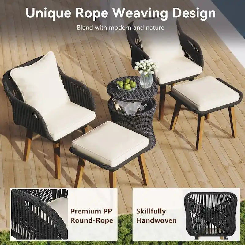 5 Pieces Patio Furniture Chair Sets, Patio Conversation Set
