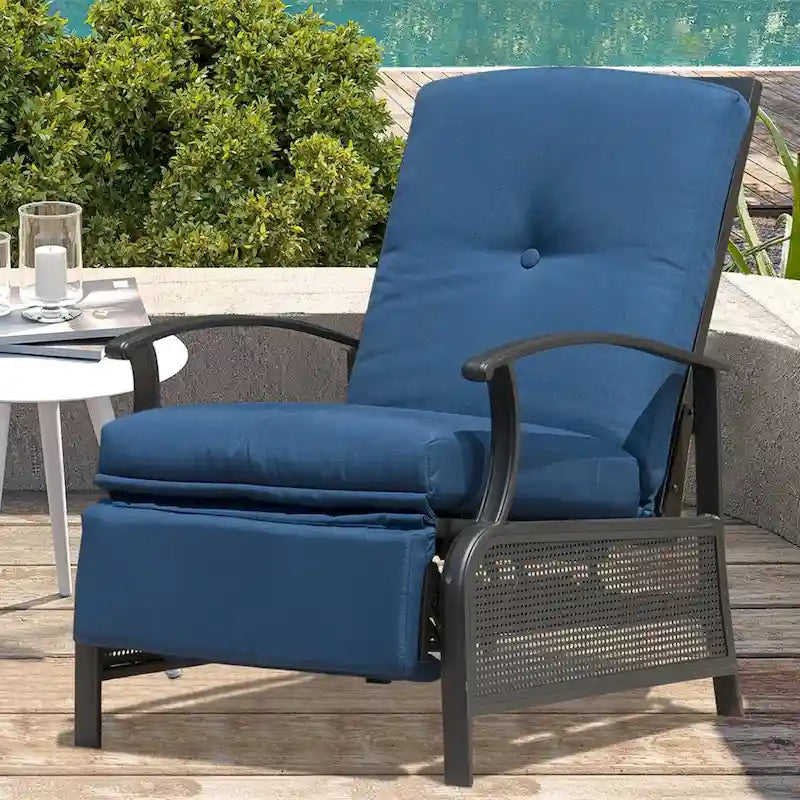 CUSchoice Outdoor Lounge Chair with Cushions - 20.7*43.3*37.8inchW*L*H
