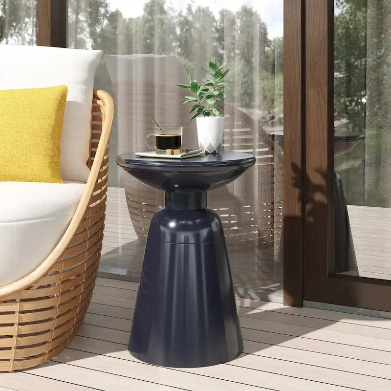 Outdoor Side Table,Cement End Tables for Patio,Garden Small Accent Decorative Stool,Table Indoor