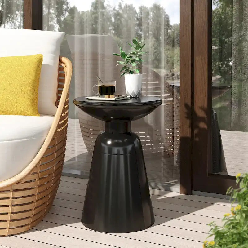 Outdoor Side Table,Cement End Tables for Patio,Garden Small Accent Decorative Stool,Table Indoor