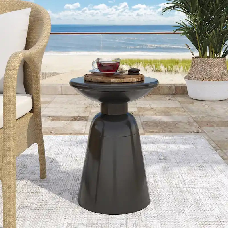 Outdoor Side Table,Cement End Tables for Patio,Garden Small Accent Decorative Stool,Table Indoor