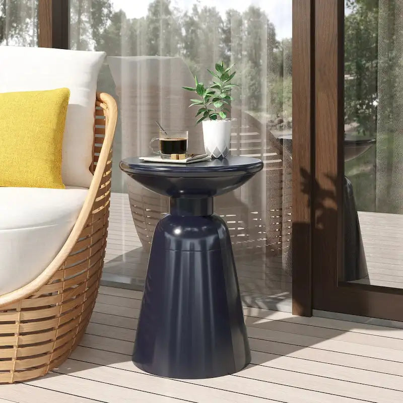 Outdoor Side Table,Cement End Tables for Patio,Garden Small Accent Decorative Stool,Table Indoor