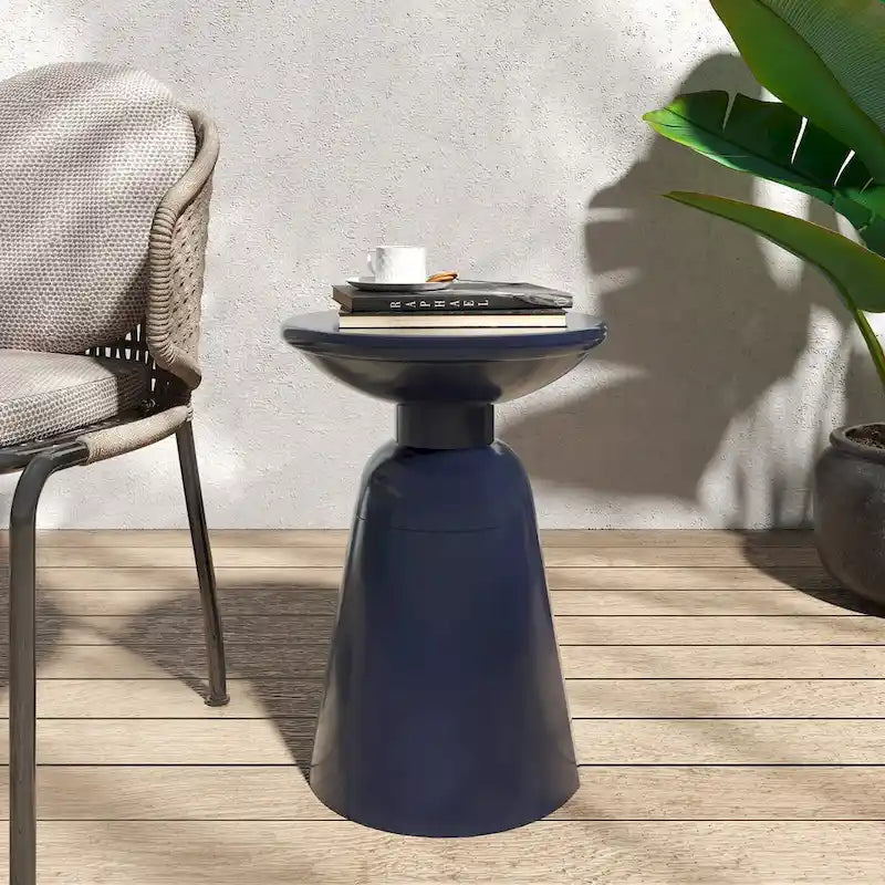 Outdoor Side Table,Cement End Tables for Patio,Garden Small Accent Decorative Stool,Table Indoor