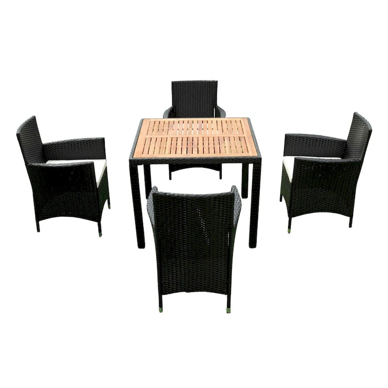 5 piece Outdoor Patio Wicker Dining Set