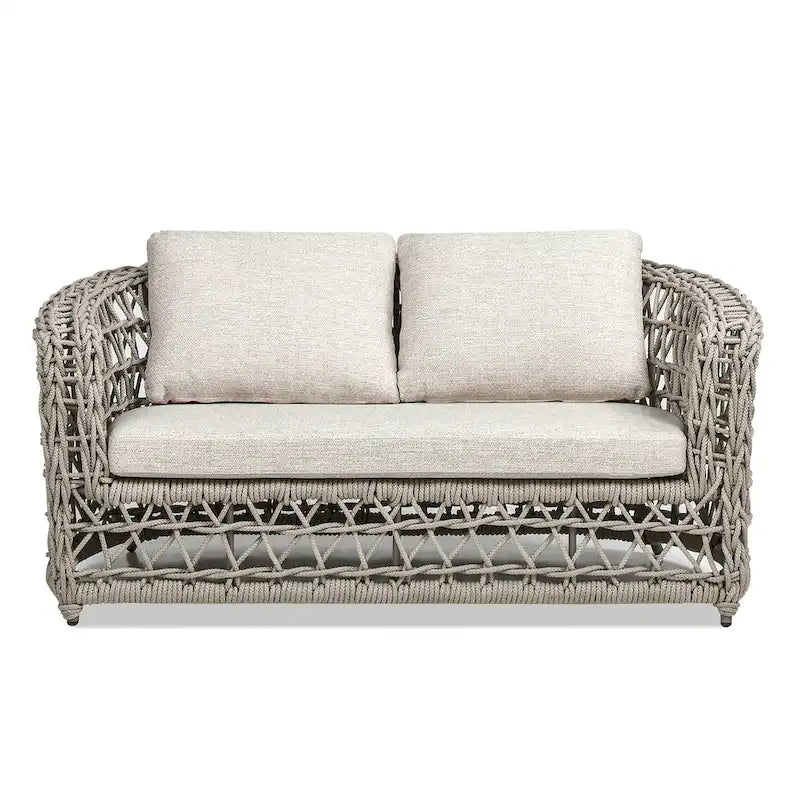Everly 63.5  Woven Frame Barrel Deep Seating Patio Loveseat Sofa