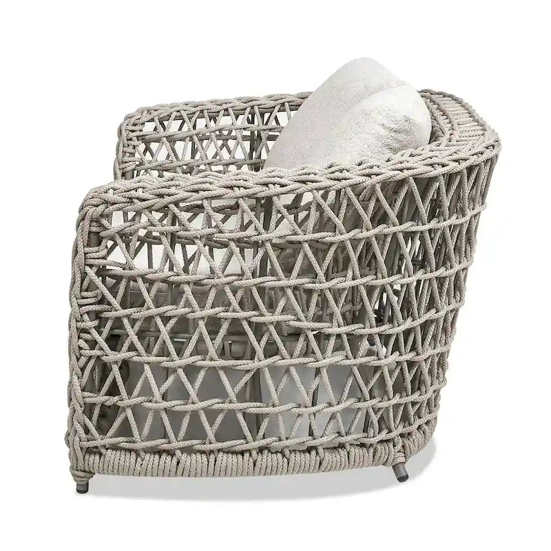 Everly 63.5  Woven Frame Barrel Deep Seating Patio Loveseat Sofa