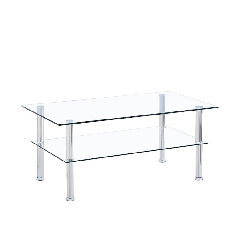 Clear Clear Glass Coffee Table for Living Room - 39.37 *21.65 *17.32