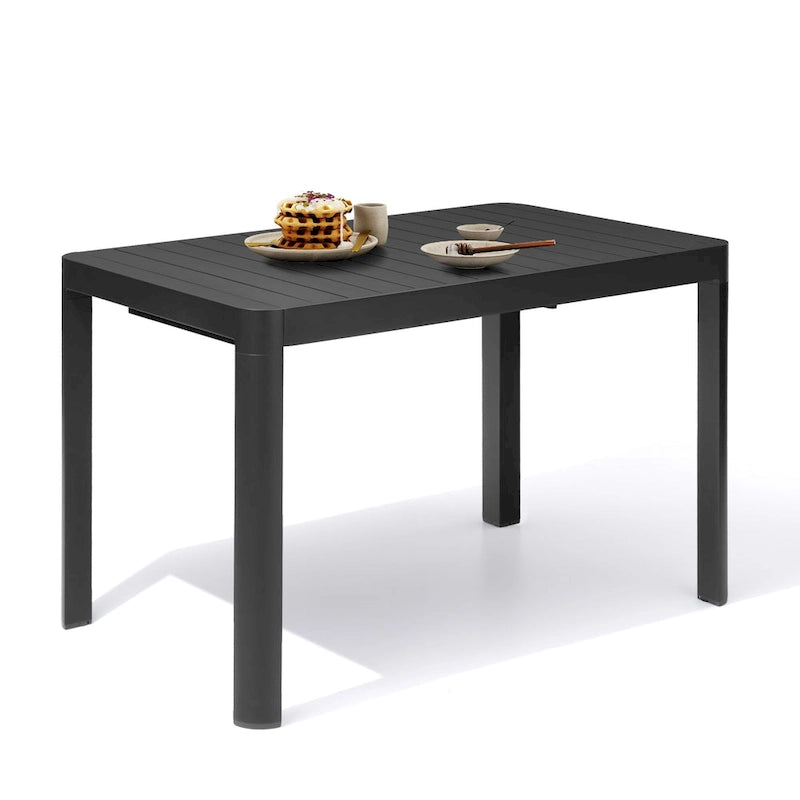 VredHom Outdoor Aluminum Expandable Dining Table for 4-6 Persons - 46.1  / 63.8  (L) x 27.6  (W) x 29.9  (H)