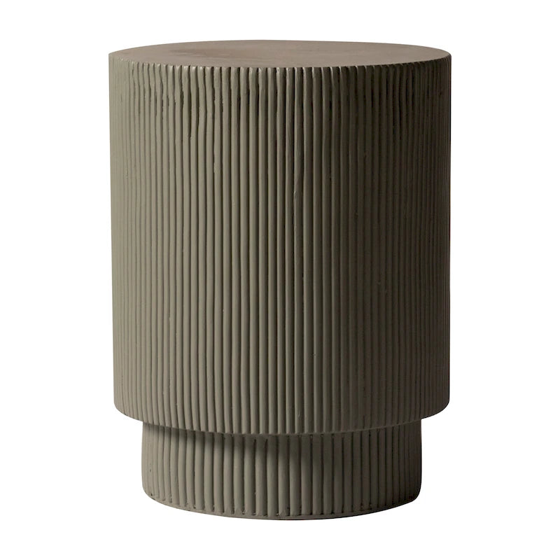 Eden 14-Inch Wide Round Side Table in Fiberstone Accent End Table for Indoor and Outdoor