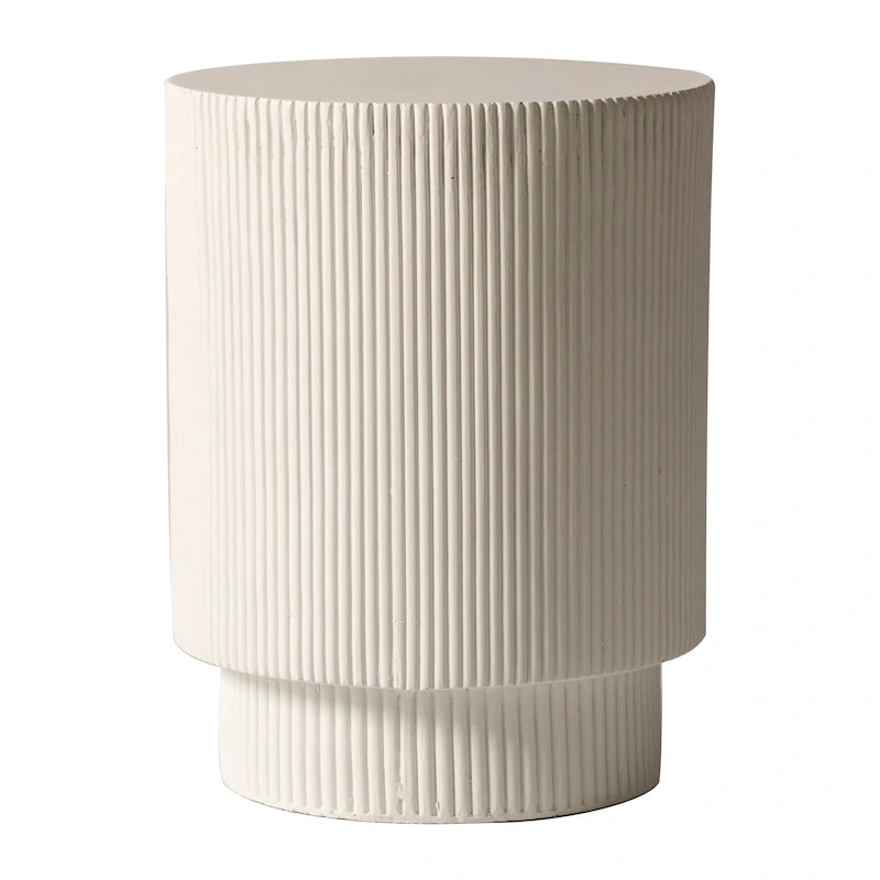 Eden 14-Inch Wide Round Side Table in Fiberstone Accent End Table for Indoor and Outdoor