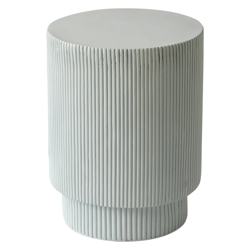 Eden 14-Inch Wide Round Side Table in Fiberstone Accent End Table for Indoor and Outdoor