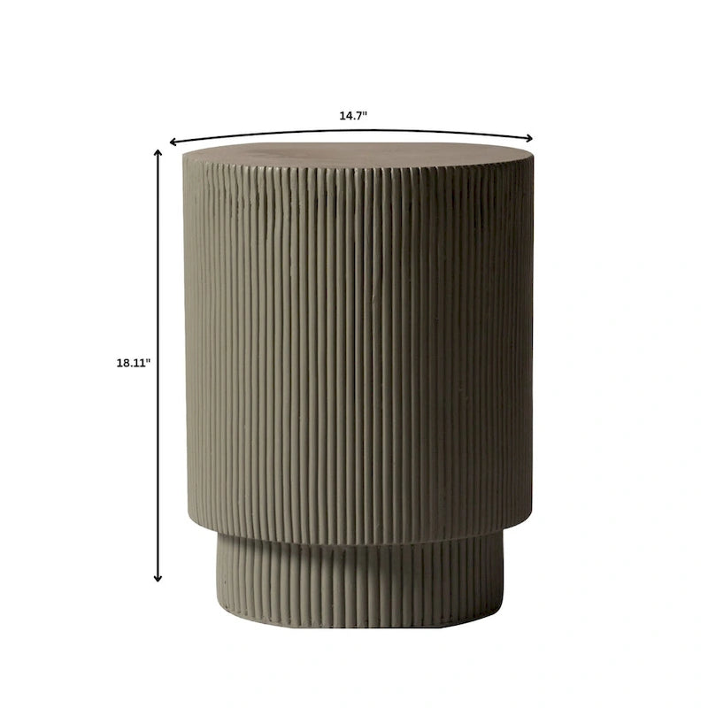 Eden 14-Inch Wide Round Side Table in Fiberstone Accent End Table for Indoor and Outdoor