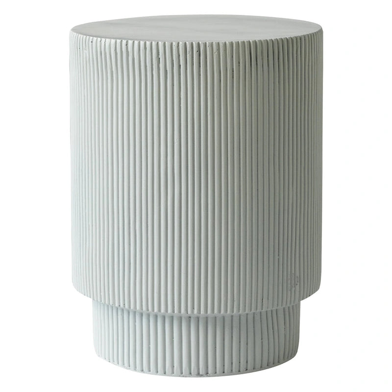 Eden 14-Inch Wide Round Side Table in Fiberstone Accent End Table for Indoor and Outdoor