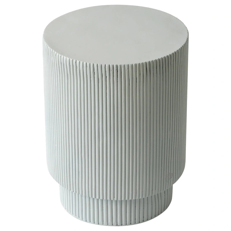 Eden 14-Inch Wide Round Side Table in Fiberstone Accent End Table for Indoor and Outdoor