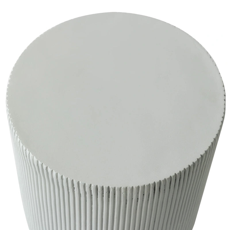 Eden 14-Inch Wide Round Side Table in Fiberstone Accent End Table for Indoor and Outdoor