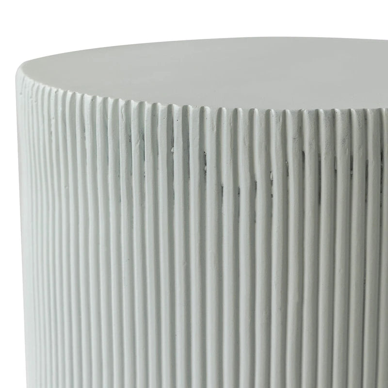 Eden 14-Inch Wide Round Side Table in Fiberstone Accent End Table for Indoor and Outdoor
