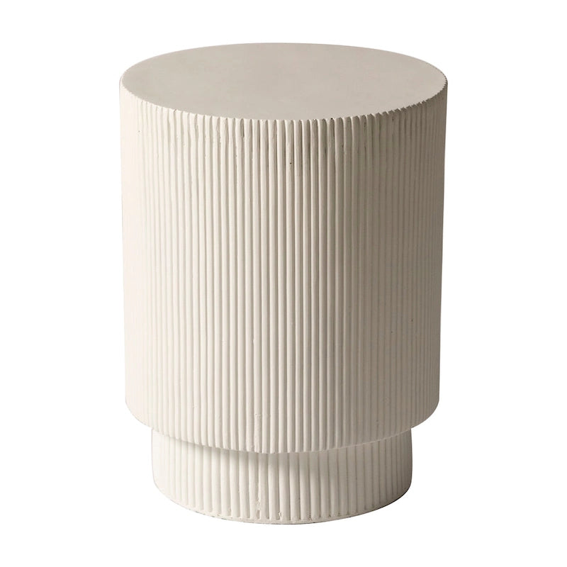 Eden 14-Inch Wide Round Side Table in Fiberstone Accent End Table for Indoor and Outdoor