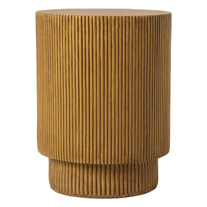 Eden 14-Inch Wide Round Side Table in Fiberstone Accent End Table for Indoor and Outdoor
