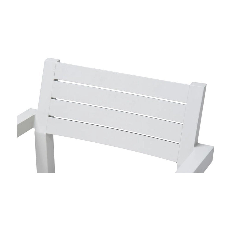 7PC Patio Aluminum Furniture, Modern Dining Set including 4 Dining Chairs & 2 Swivel Rockers, Matte White+Grayish