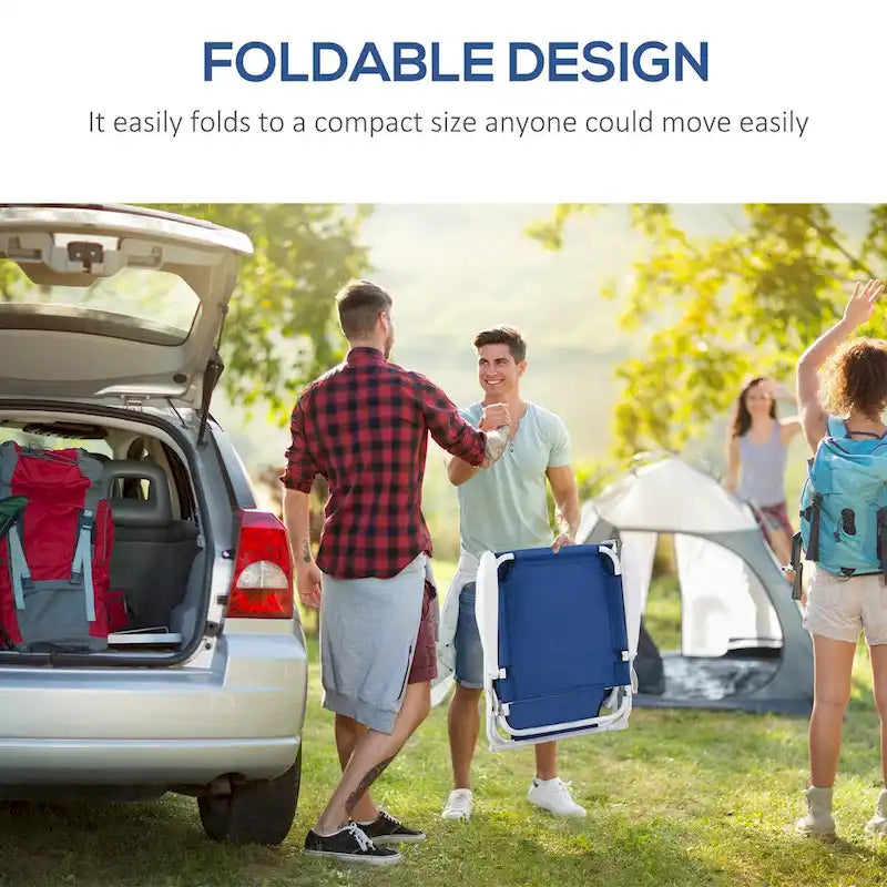 Folding Chaise Lounge, Outdoor Sun Tanning Chair, 4-Position Reclining Back, Armrests, Metal Frame and Mesh Fabric