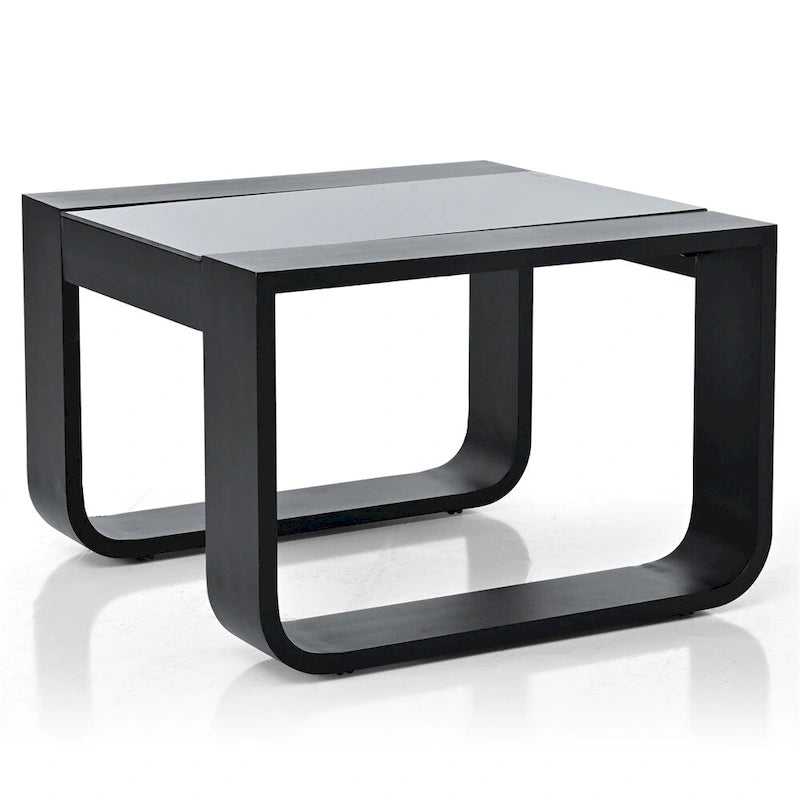 3 Pieces Aluminum Patio Furniture with Cushion and Coffee Table