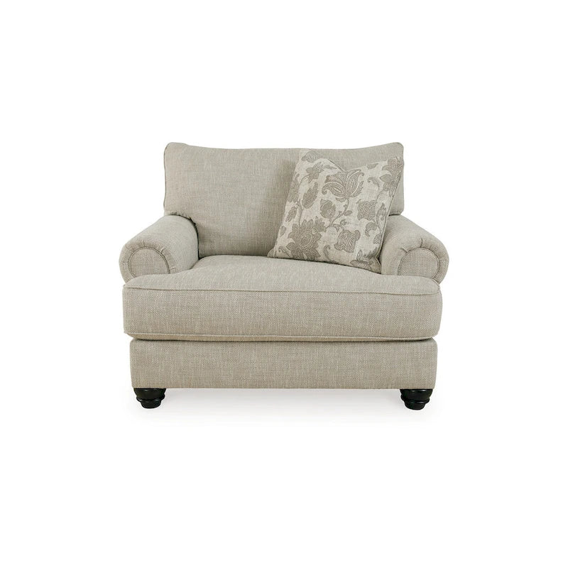 Polyester Oversized Accent Chair with Rolled Arms – Beige / Brown / Black, Single Seat