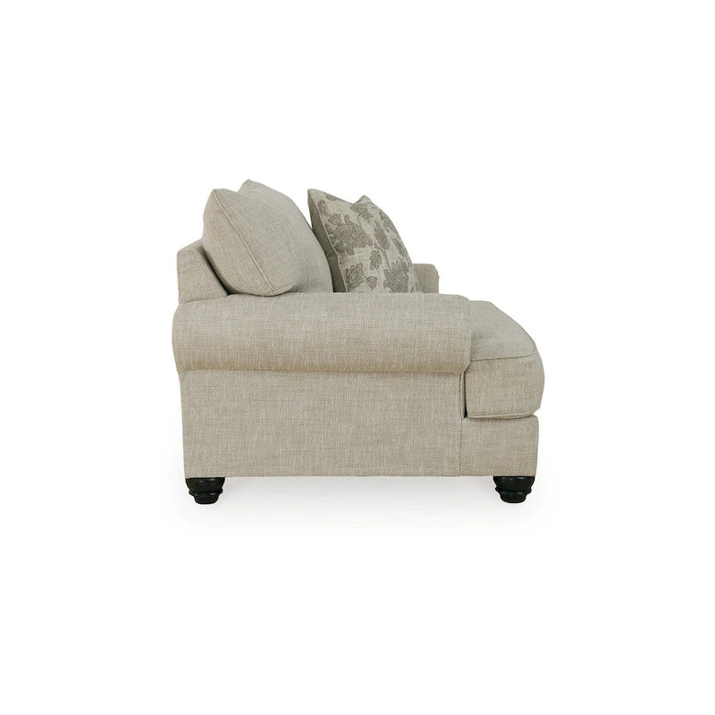 Polyester Oversized Accent Chair with Rolled Arms – Beige / Brown / Black, Single Seat
