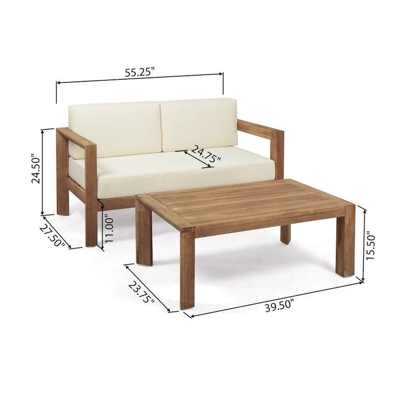 Loveseat and coffee table