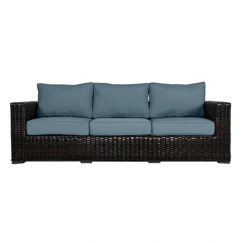 Teva Furniture Santa Monica Espresso Brown Frame Sofa with Cushions
