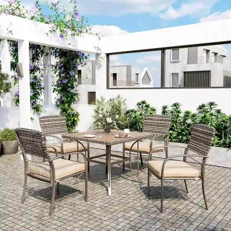 Patio Dining Set Dining Table Set, Patio Wicker Furniture