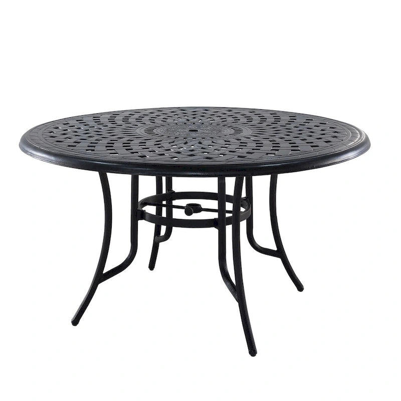 Cast Aluminum 5-Piece Outdoor Patio Dining Set with Textilene Chairs