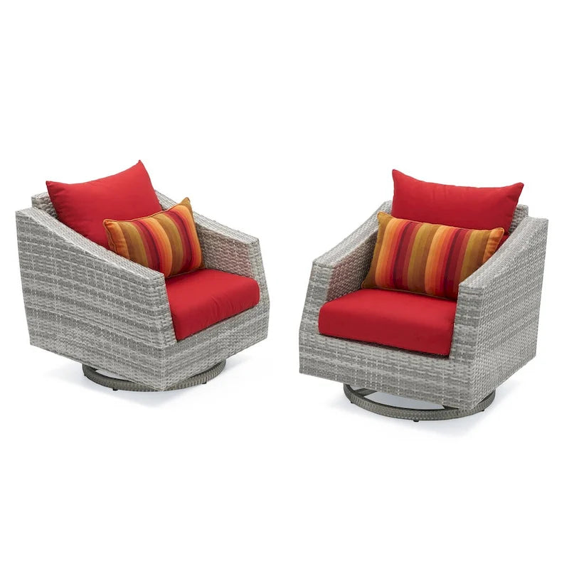 Cannes 2 Piece Sunbrella Outdoor Patio Motion Club Chairs