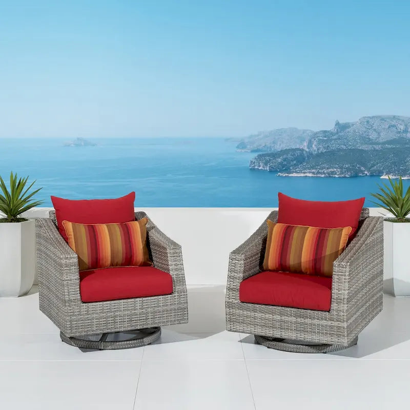 Cannes 2 Piece Sunbrella Outdoor Patio Motion Club Chairs