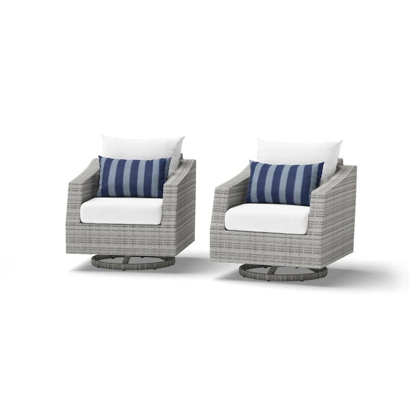Cannes 2 Piece Sunbrella Outdoor Patio Motion Club Chairs