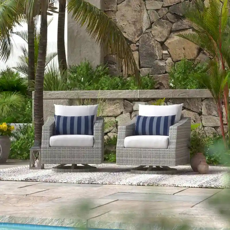 Cannes 2 Piece Sunbrella Outdoor Patio Motion Club Chairs