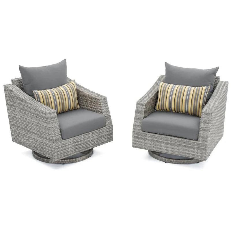Cannes 2 Piece Sunbrella Outdoor Patio Motion Club Chairs