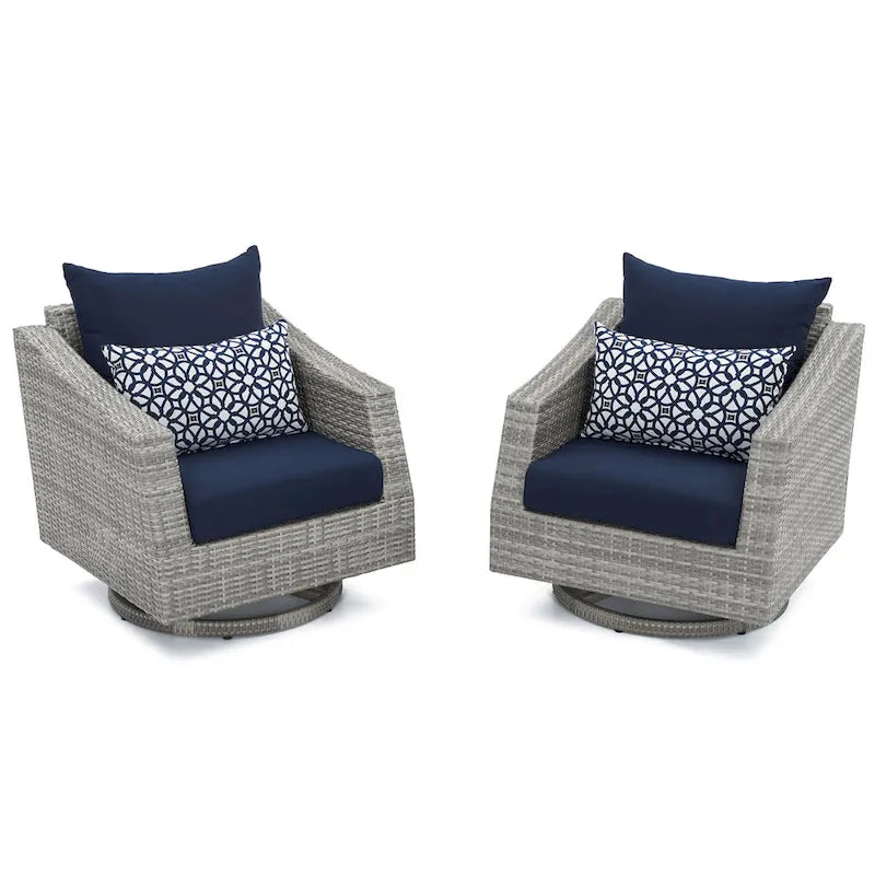 Cannes 2 Piece Sunbrella Outdoor Patio Motion Club Chairs