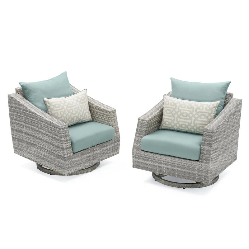 Cannes 2 Piece Sunbrella Outdoor Patio Motion Club Chairs