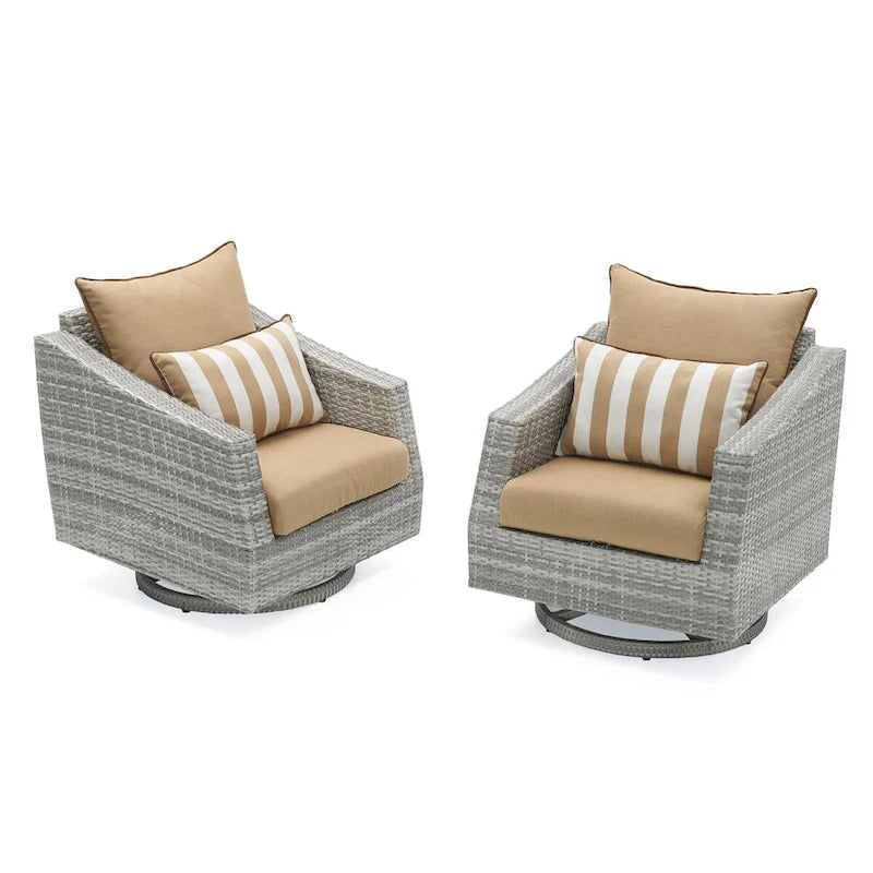 Cannes 2 Piece Sunbrella Outdoor Patio Motion Club Chairs