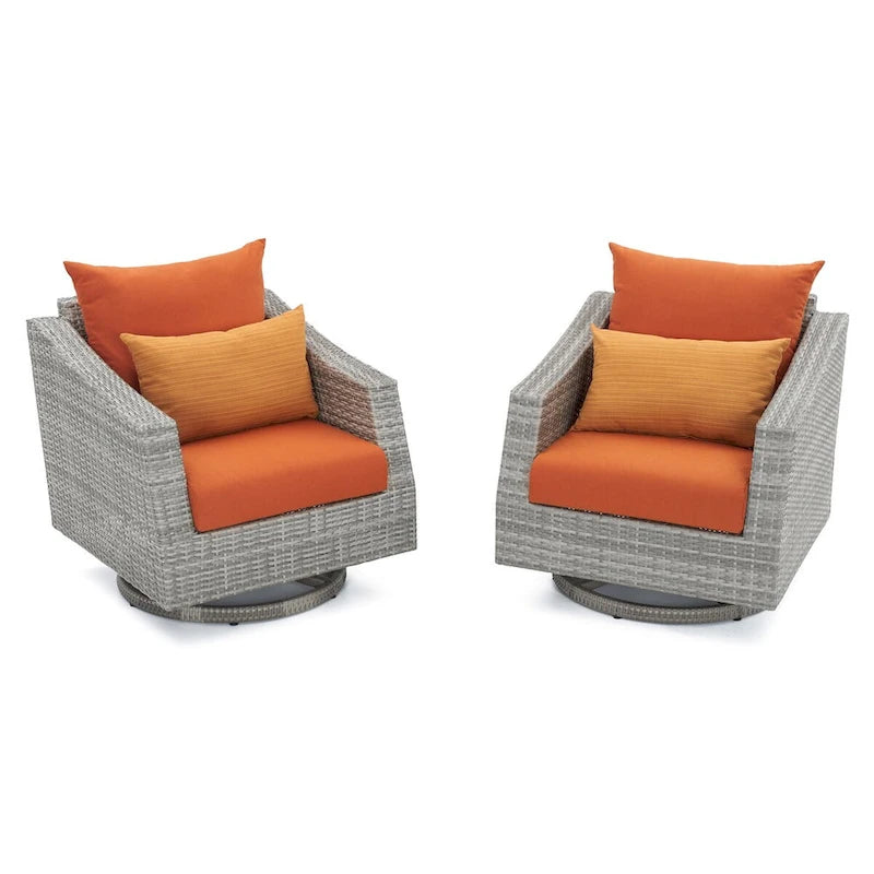 Cannes 2 Piece Sunbrella Outdoor Patio Motion Club Chairs