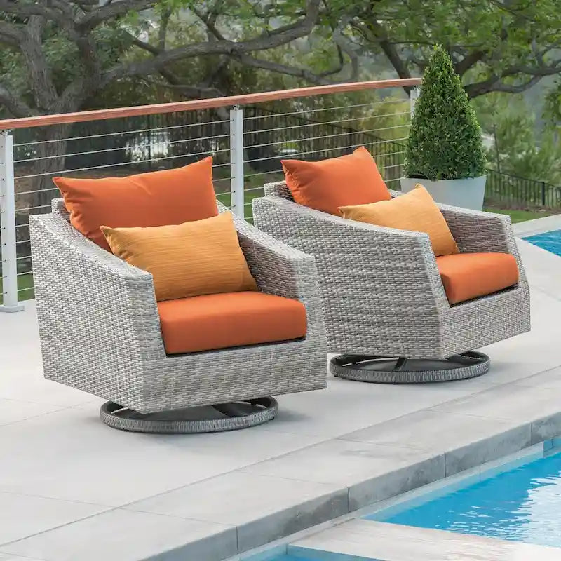 Cannes 2 Piece Sunbrella Outdoor Patio Motion Club Chairs