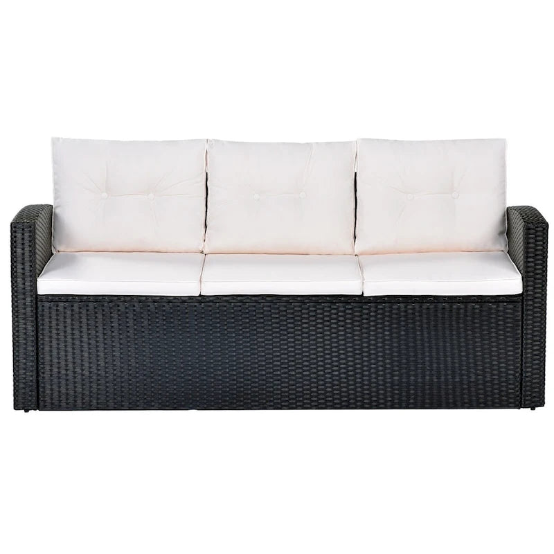 6-Piece Outdoor Patio Furniture Sets Wicker Rattan Sectional Couch Sofa Set with Coffee Table