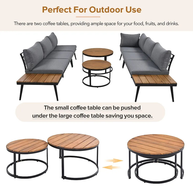 6-Piece Outdoor Sectional Sofa Set